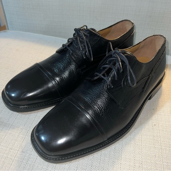Johnston & Murphy Genuine Deerskin Black Cap Toe Oxfords Men’s Sz 9W Excellent main image 8